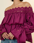 Souvenir blusa in cotone con balze