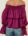Souvenir blusa in cotone con balze
