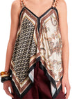 Dixie top bretellina stampa cashmere