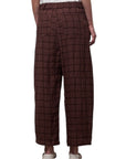Neirami pantalone a quadri in lino e viscosa