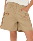 Souvenir shorts con ricami laterali