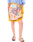 Philia Loft mini gonna pareo fantasia palme conchiglie