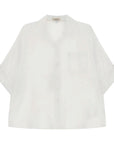 Dixie camicia con colletto in lino manica 3/4