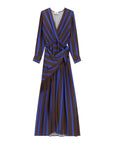 Dixie abito lungo rigato con foulard