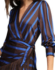 Dixie abito lungo rigato con foulard
