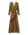 Dixie abito lungo rigato con foulard