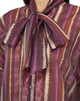 Philia Loft camicia rigata con fiocco