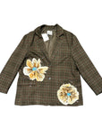 Dixie blazer check con fiori dipinti