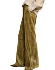 Souvenir pantalone in velluto lavorato