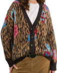 Souvenir cardigan animalier con fiori