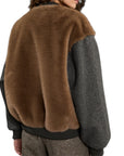 Souvenir bomber in ecopelliccia e panno