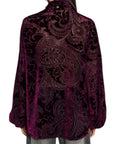 Souvenir camicia in velluto devoré con fiocco