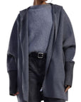 Dixie cappotto in lana oversize con cappuccio e zip