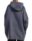 Dixie cappotto in lana oversize con cappuccio e zip