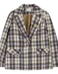 Dixie blazer fantasia scozzese con riga viola