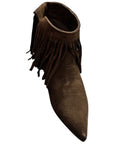 Ovye stivaletto in camoscio con frange
