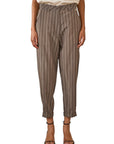 Souvenir pantalone vita alta gessato