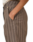 Souvenir pantalone vita alta gessato