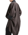 Alessia Santi cappotto lungo con inserti in maglia