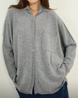 SOUVENIR maglia oversize in lana e cashmere effetto camicia