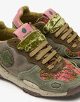 SATORISAN sneakers camoscio e velluto verde