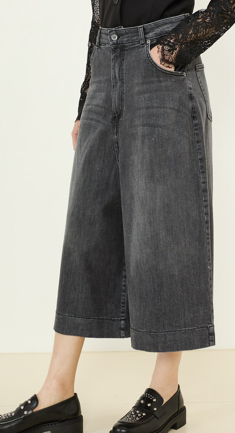 SOUVENIR denim cropped cavallo basso