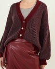 SOUVENIR cardigan zigzag manica a palloncino