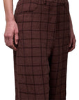 Neirami pantalone a quadri in lino e viscosa