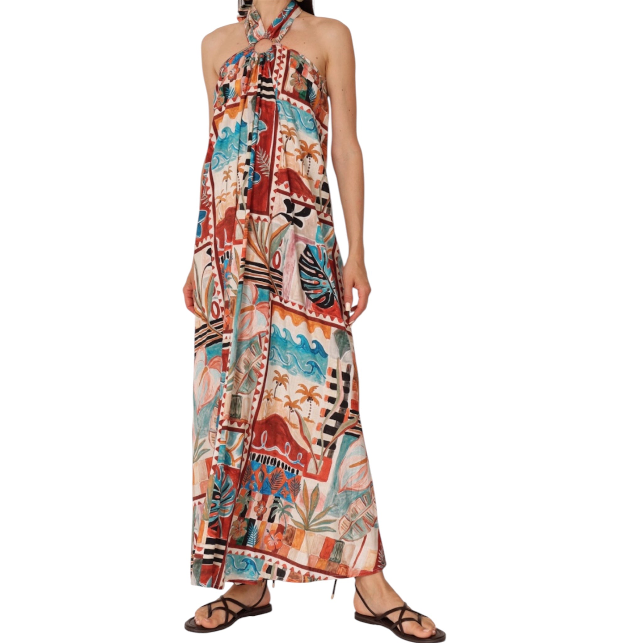 Philia Loft abito lungo fantasia multicolor