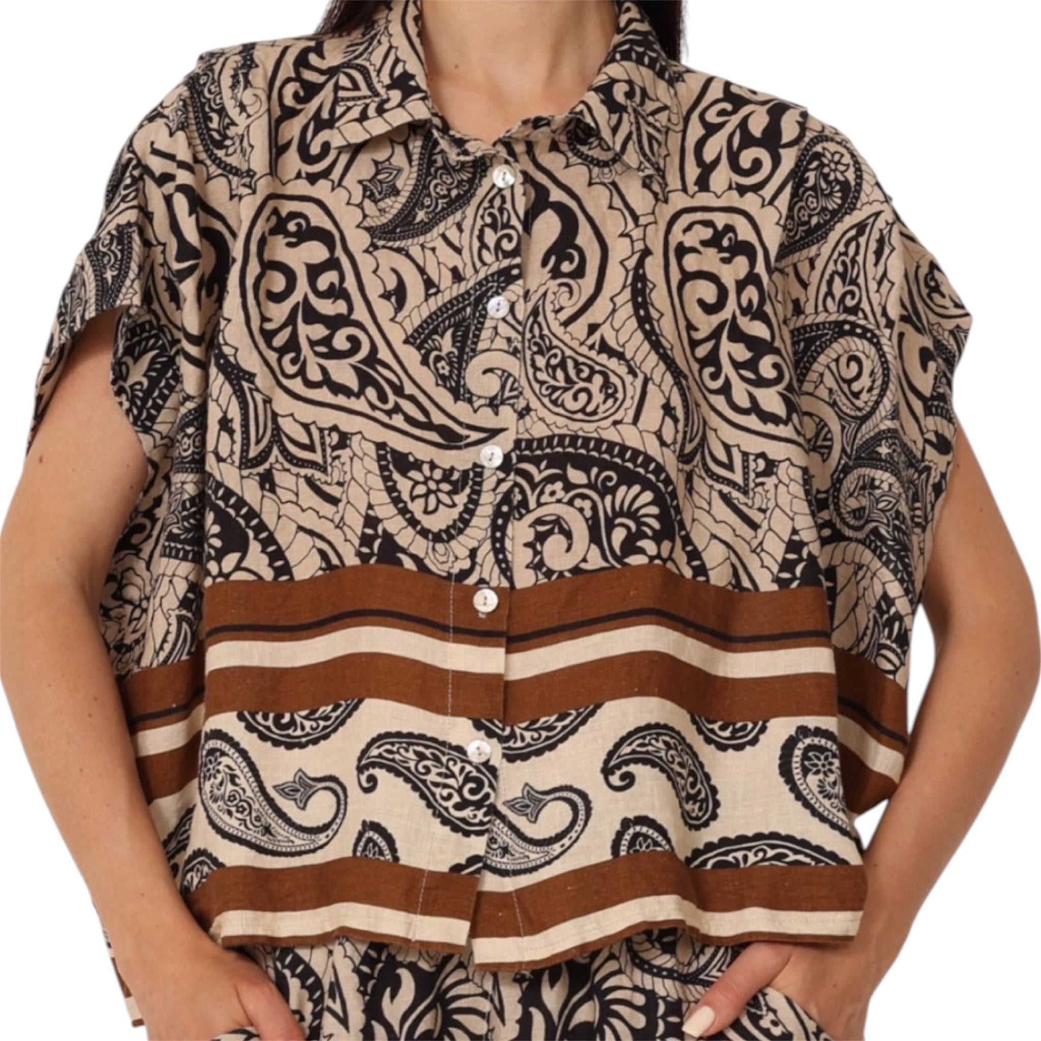 Philia Loft camicia fantasia in lino