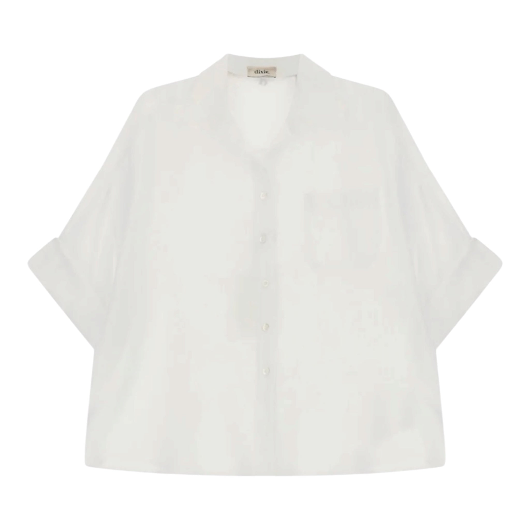 Dixie camicia con colletto in lino manica 3/4