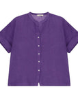 Dixie camicia coreana in lino mezza manica