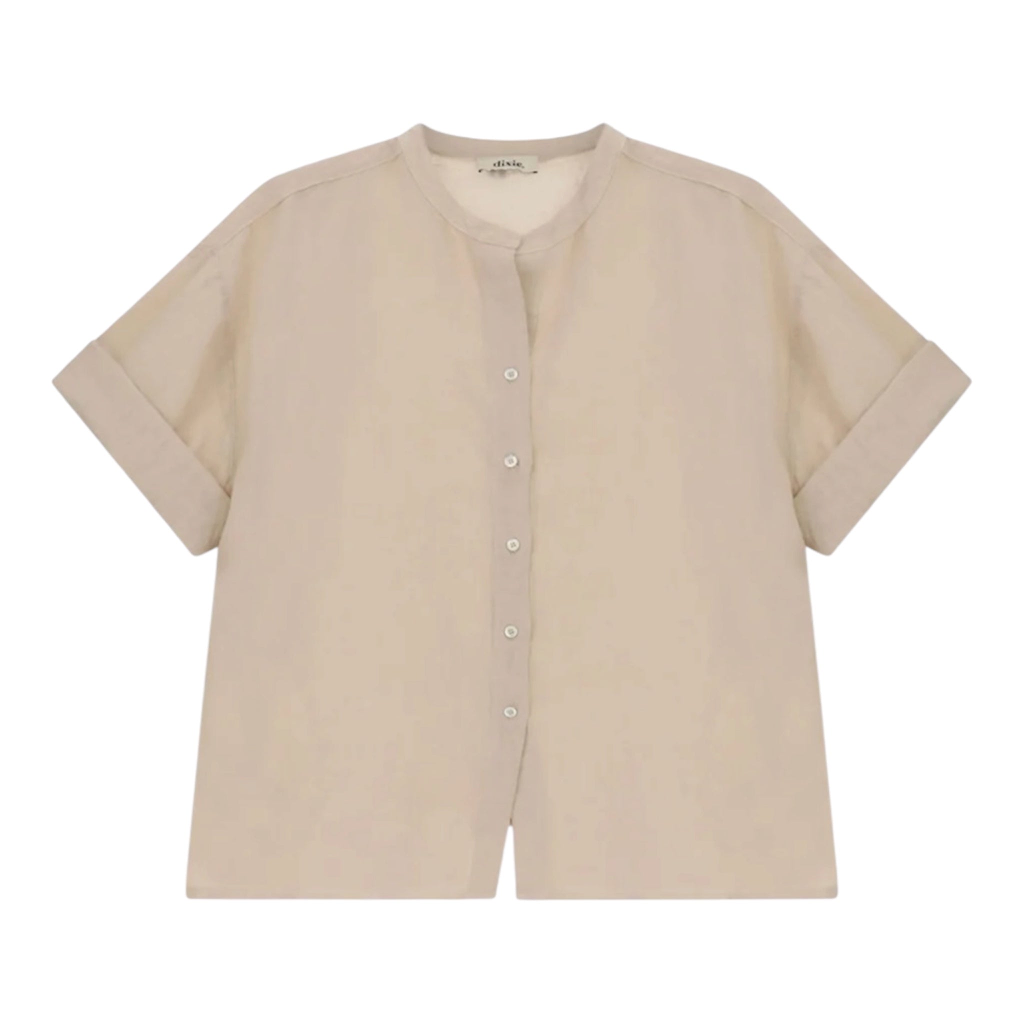 Dixie camicia coreana in lino mezza manica