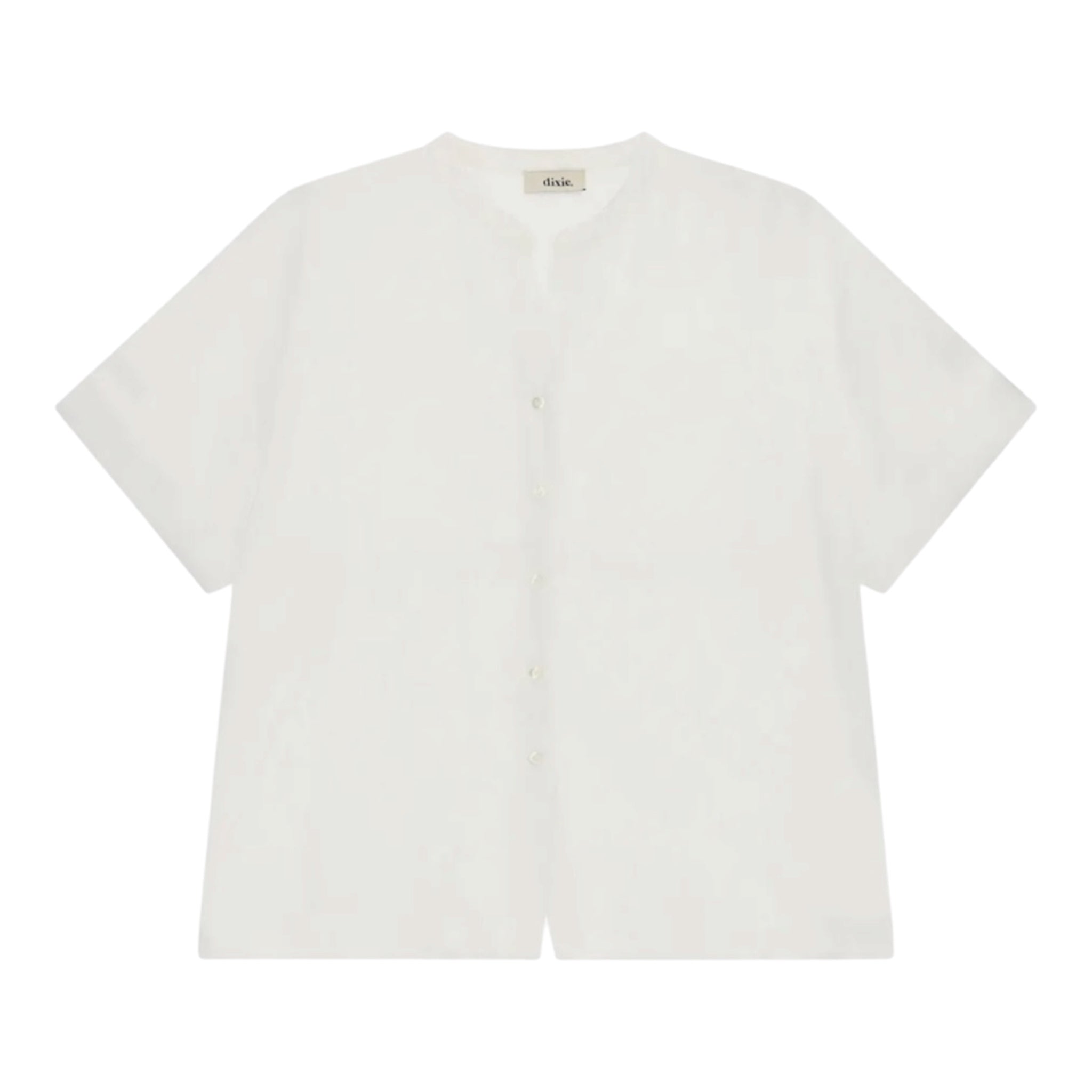 Dixie camicia coreana in lino mezza manica