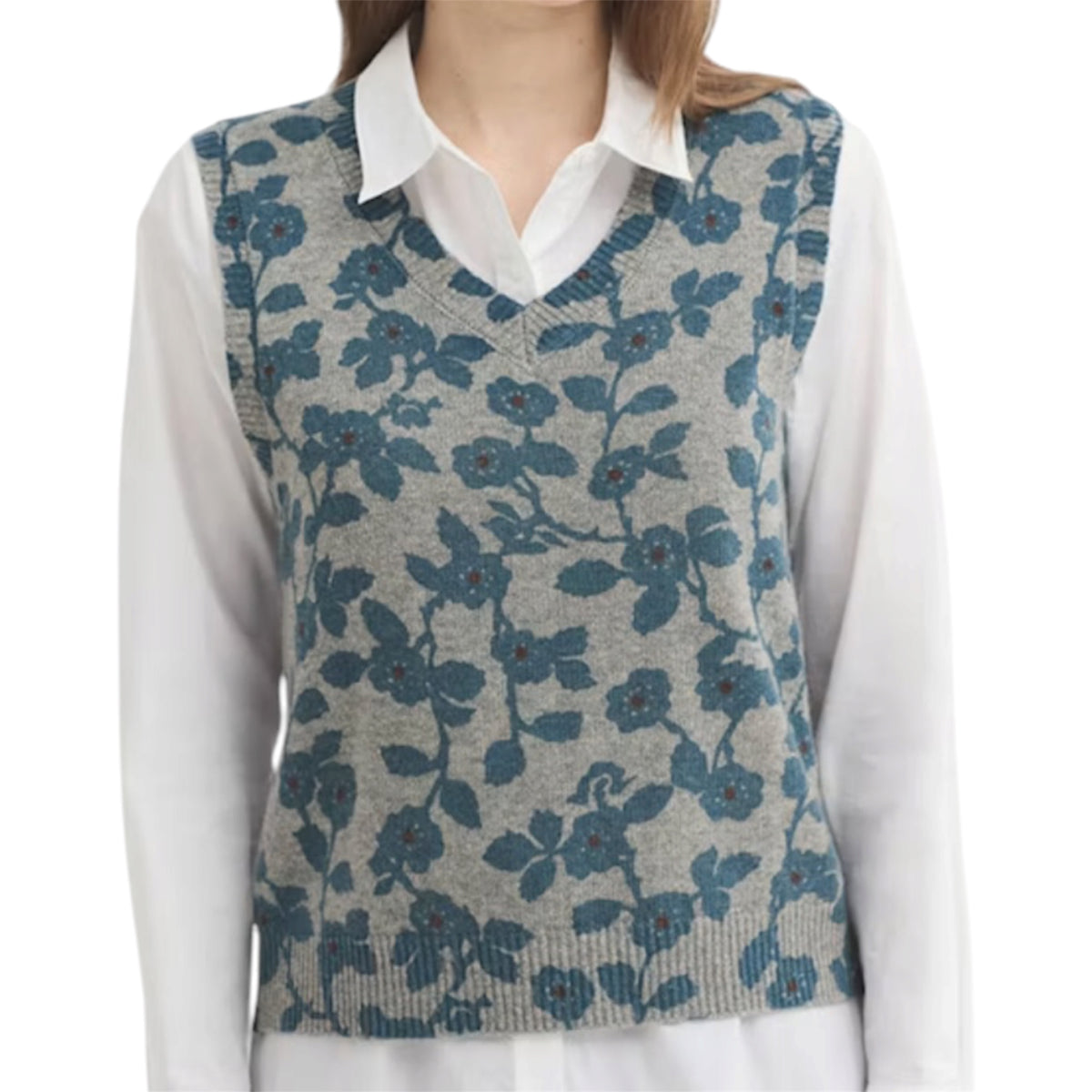 NiceThings gilet in maglia fiorato