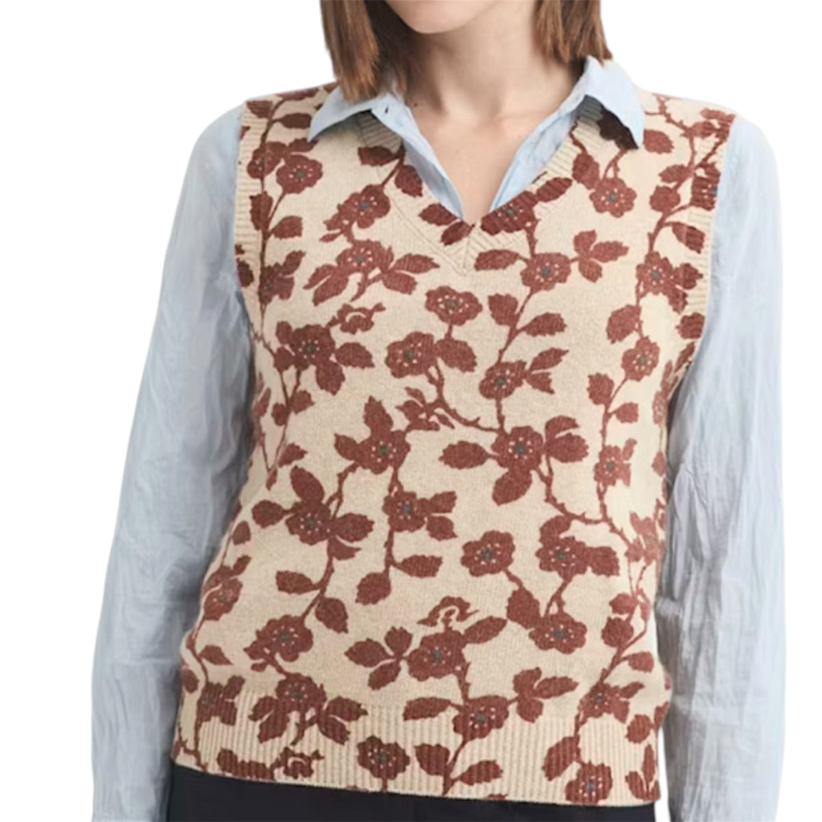 NiceThings gilet in maglia fiorato