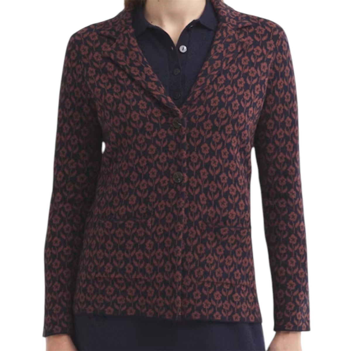 NiceThings blazer in maglia jacquard fiori