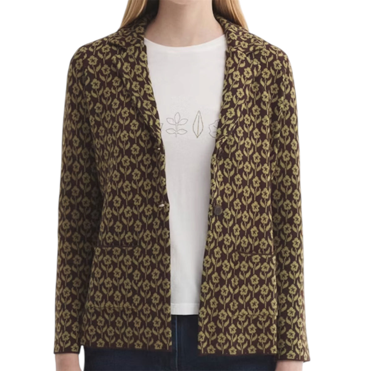 NiceThings blazer in maglia jacquard fiori