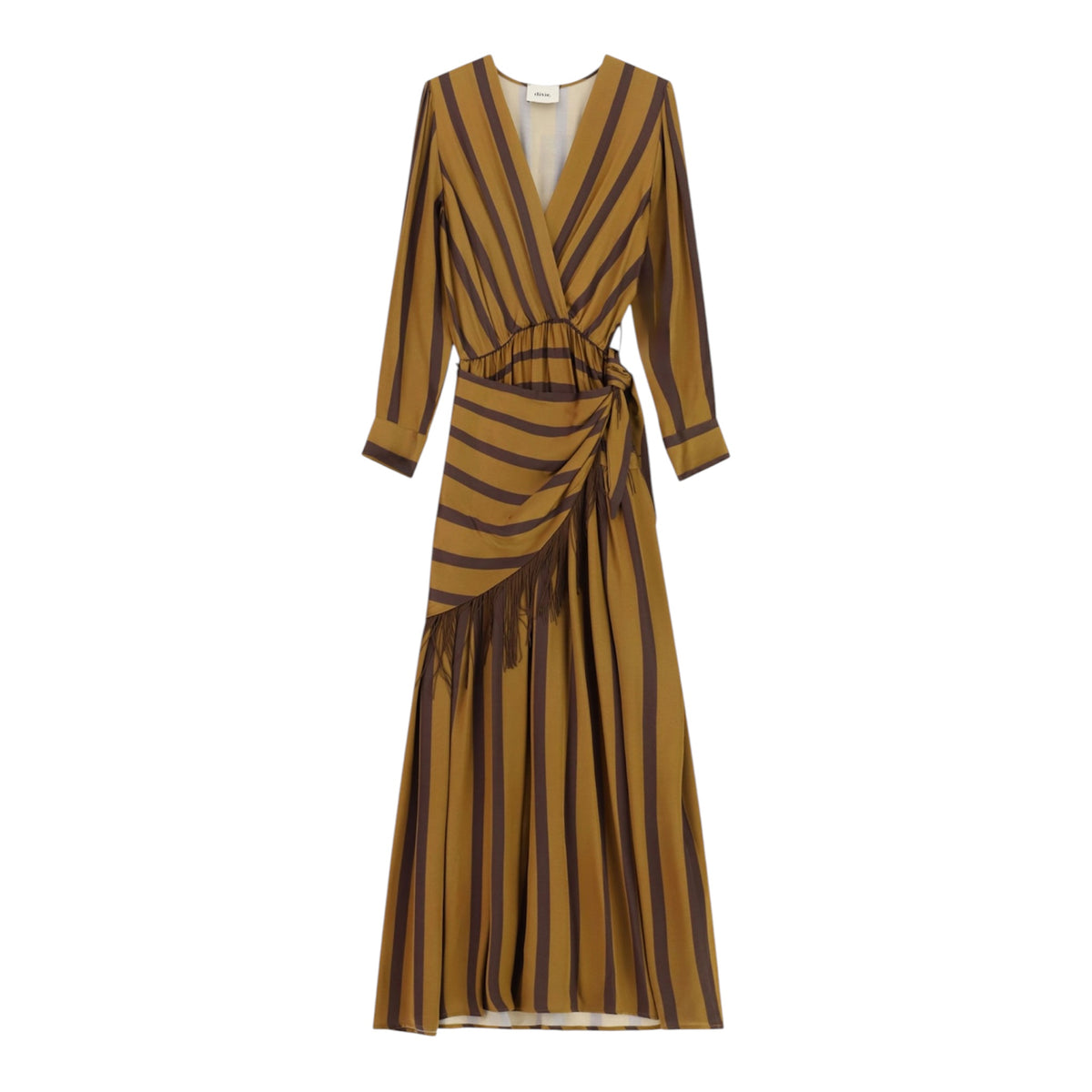 Dixie abito lungo rigato con foulard
