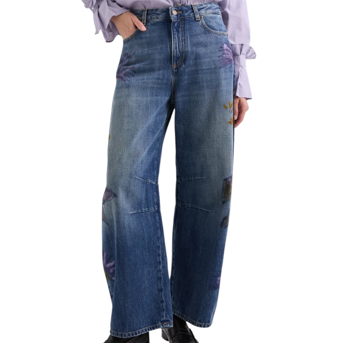 Alessia Santi jeans barrel con disegni