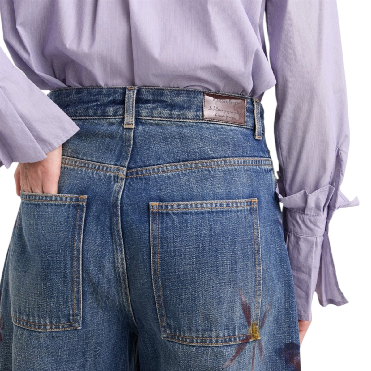 Alessia Santi jeans barrel con disegni