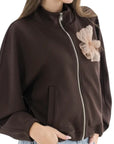 Philia Loft felpa in neoprene con zip e spilla