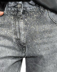 Philia Loft Jeans wide leg con strass