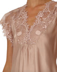 Philia loft t-shirt satin con pizzo mezza manica