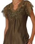 Philia loft t-shirt satin con pizzo mezza manica