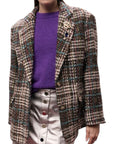 Dixie blazer oversize in lana multicolor