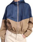 Dixie bomber colorblock con zip e cappuccio