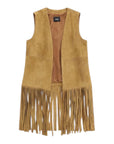 Dixie gilet in renna con frange
