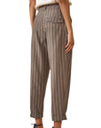 Souvenir pantalone vita alta gessato