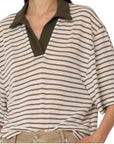 Philia Loft Polo rigata in misto lino